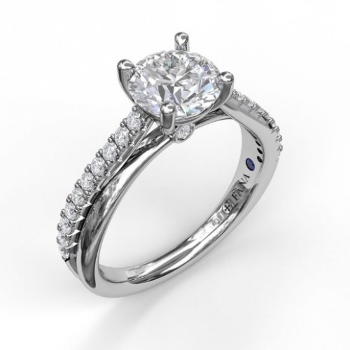 Fana Round-Cut Solitaire with Criss Cross Band