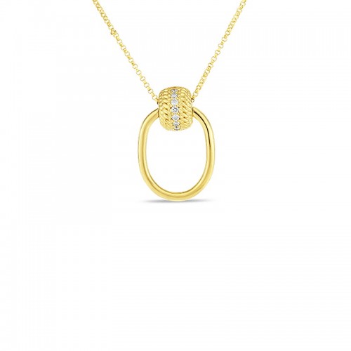 Roberto Coin 18K Gold Opera Diamond Doorknocker Necklace