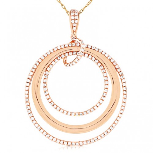 Diamond Circle Pendant in Rose Gold