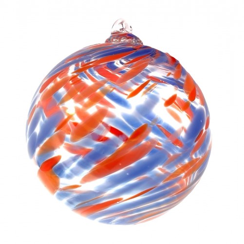 Large Orange and Blue Swirl Ornament