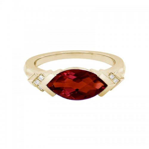 East to West Marquise Garnet Ring