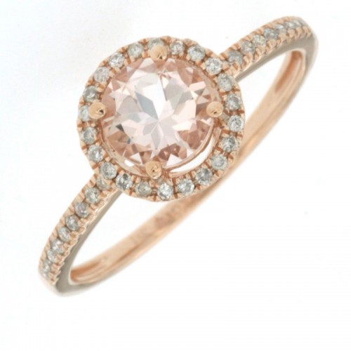 Classic Morganite Ring with Halo