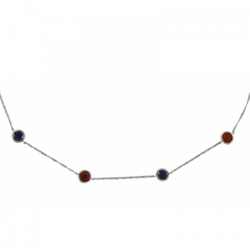 Sapphire and Citrine 4 Station Necklace