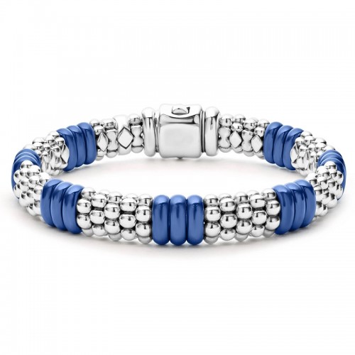 Lagos 9mm Blue Caviar Ceramic Beaded Bracelet