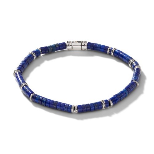 John Hardy 4mm Heishi Beaded Bracelet with Lapis Lazuli