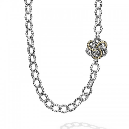 Lagos Four Station Two Tone Love Knot Necklace