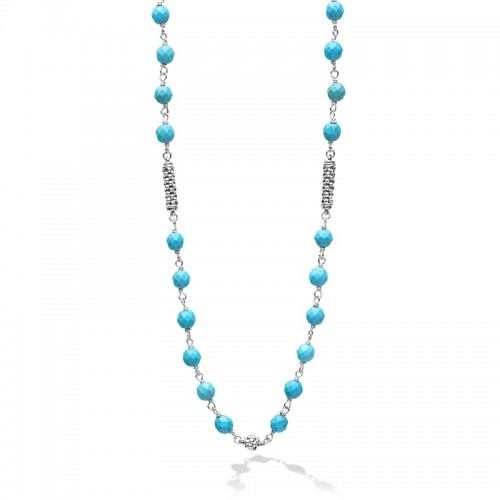 Lagos Caviar Icon Turquoise Beaded Necklace