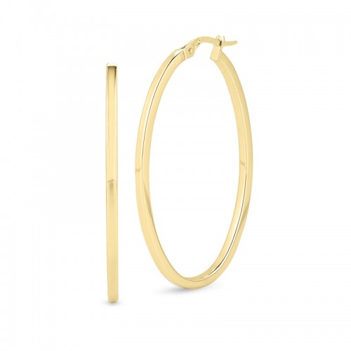 Roberto Coin 18K Large Square Edged Oval Hoops