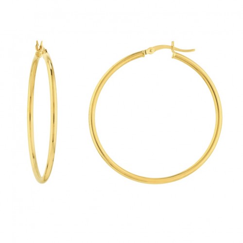 40mm Polished Hoops in 10K Yellow Gold