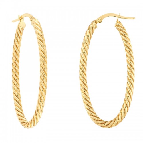 Oval Twist Earrings 14KY