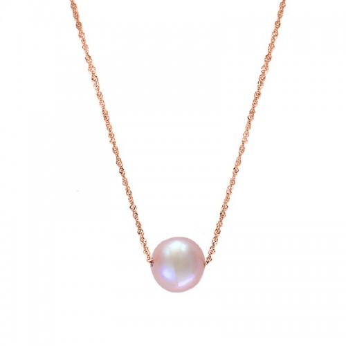 14K Rose Gold Freshwater Pearl Necklace
