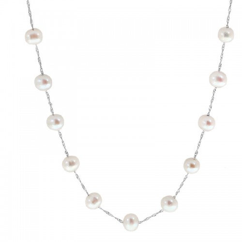 14W Tin Cup Pearl Necklace