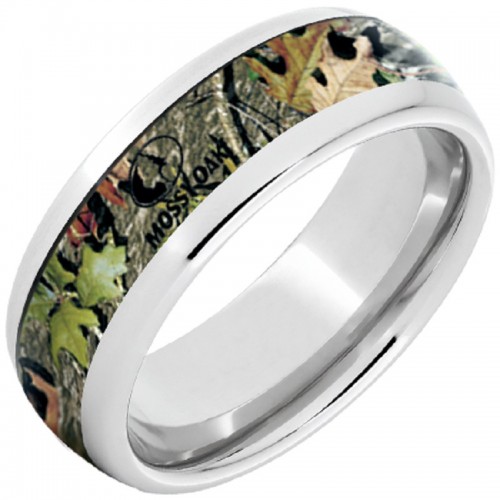 SERINIUM DOMED BAND WITH MOSSY OAK OBSESSION INLAY
