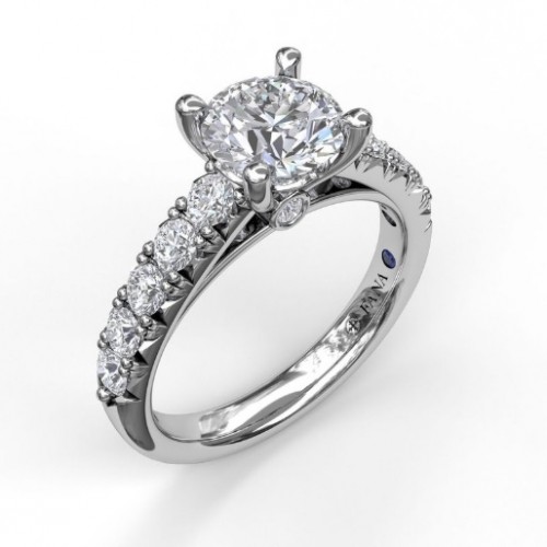 Fana Handset French Pavé Diamond Engagement Ring