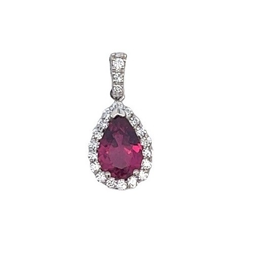 Pink Sapphire Pendant with Halo