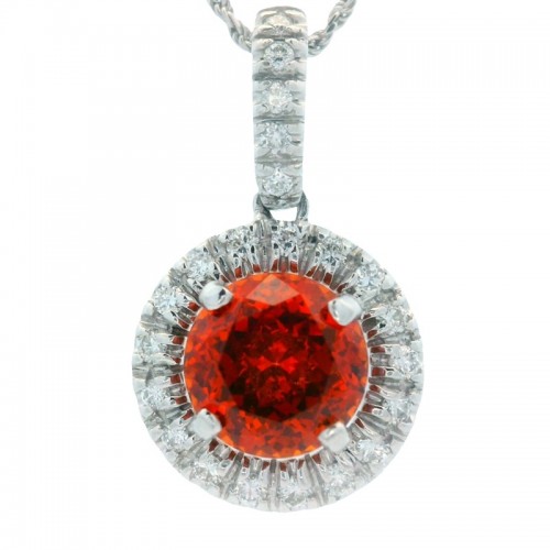 Garnet Spirit Pendant with Halo