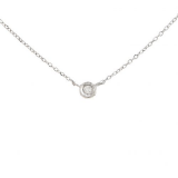 0.02ct Bezel Set Diamond Necklace