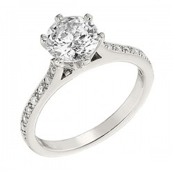 Engagement Ring featuring 78 Round Brilliant Diamonds with 0.93ctw in ...