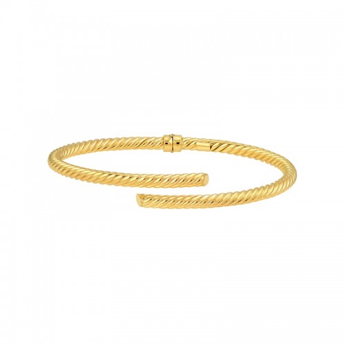 3mm Twisted Tube Bypass Bangle in 14Y