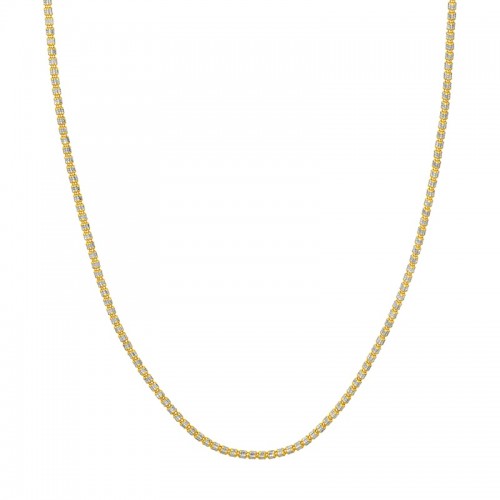 2.4mm Ice Chain Necklace in 10K Yellow and White Gold