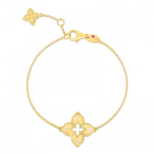 Roberto Coin 18K Medium Venetian Princess Diamond Satin Flower Bracelet