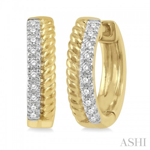 Ashi 1/10 CTW Rope Diamond Huggie Earrings