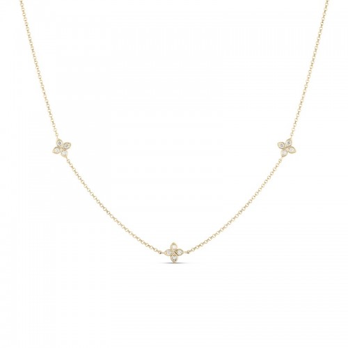 Roberto Coin Love by the Inch 3 Station Flower Necklace