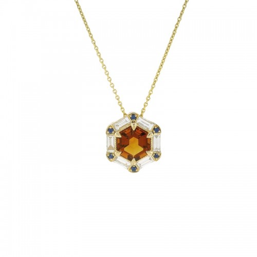 Hexagon Spirit Pendant in Yellow Gold