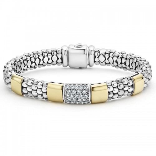 Lagos High Bar Gold Station Diamond Bracelet
