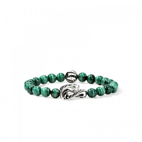 John Hardy 8mm Legends Cobra Bracelet with Malachite