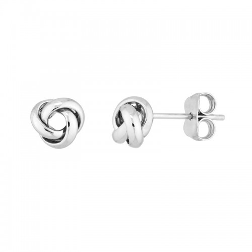 Medium Love Knot Studs In Sterling Silver