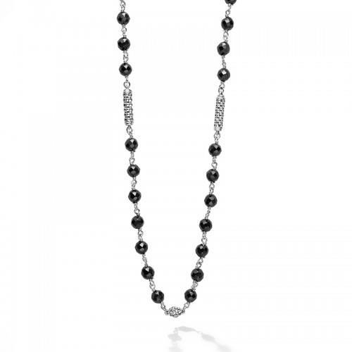 Lagos Caviar Icon Black Ceramic Beaded Necklace