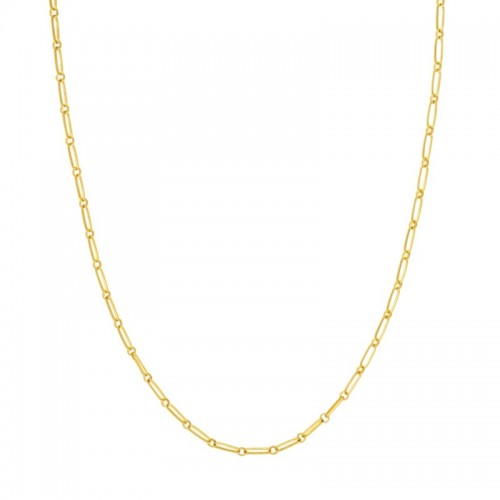 Oval and Round Open Link Chain in 14K Yellow Gold