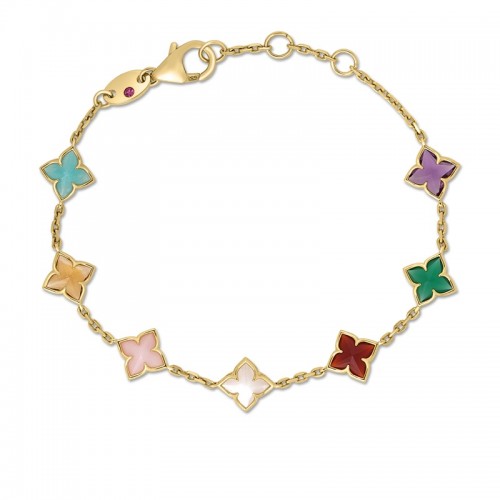 Roberto Coin 18K Venetian Princess Mixed Stone Flower Bracelet