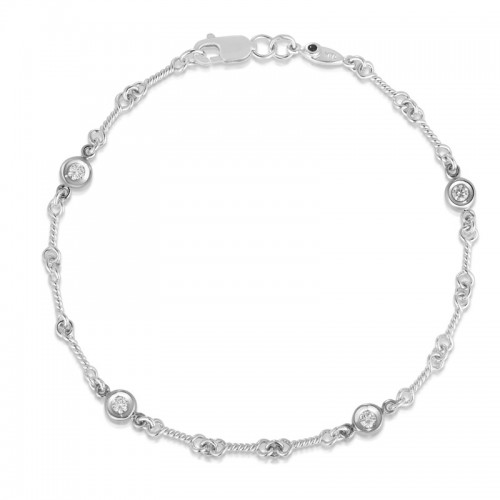 Roberto Coin 18K Diamonds By The Inch Dog Bone Bracelet