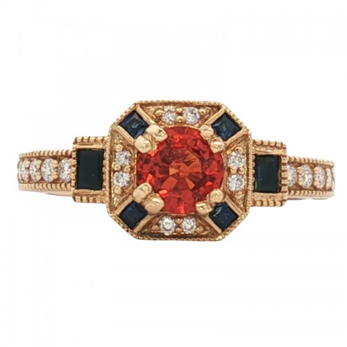 Vintage Sapphire and Diamond Spirit Ring