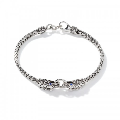 John Hardy Naga Double Dragon Bracelet with Blue Sapphires