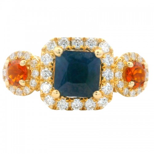 War Eagle Ring with Diamonds in Yellow Gold