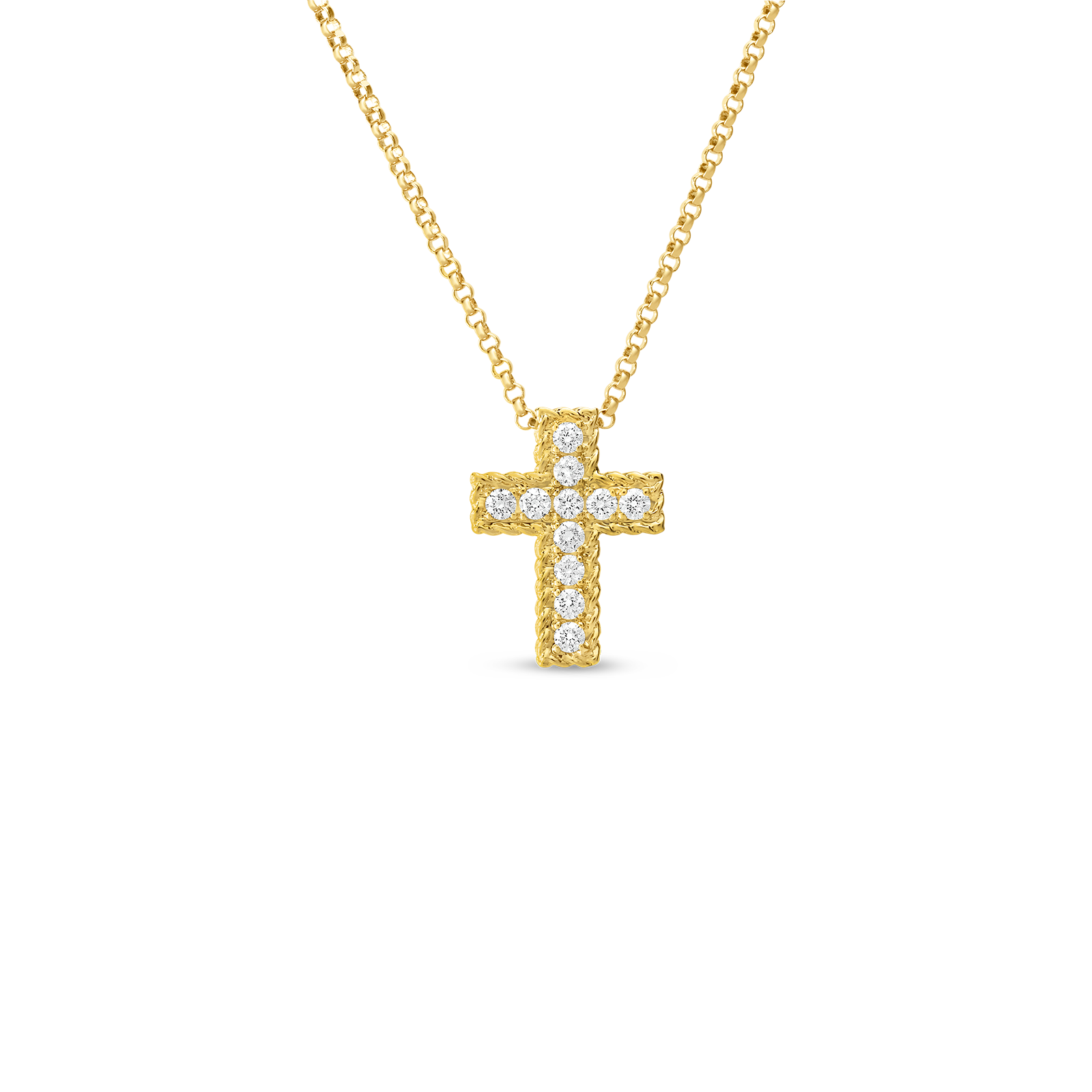 New Barocco Diamond Cross Necklace - DCROS0889