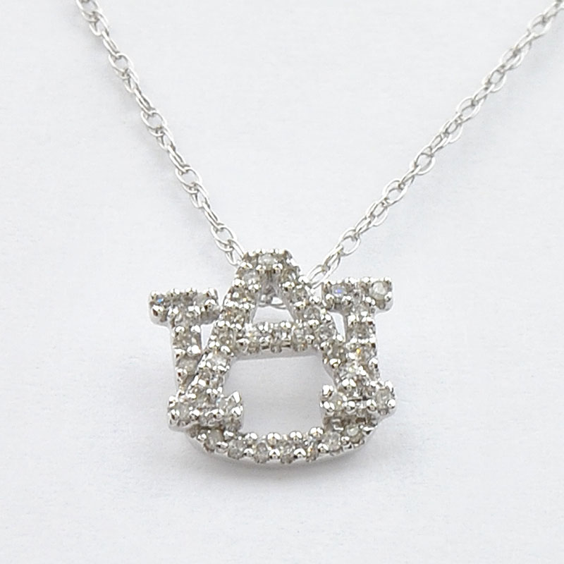 Small 14k White Gold Diamond Au Pendant Dp25c0390 Ware Jewelers Small 14k White Gold Diamond Au Pendant