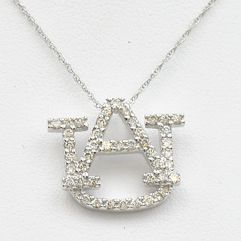 Large 14k White Gold Diamond Au Pendant Dp75c0324 Ware Jewelers Large 14k White Gold Diamond Au Pendant