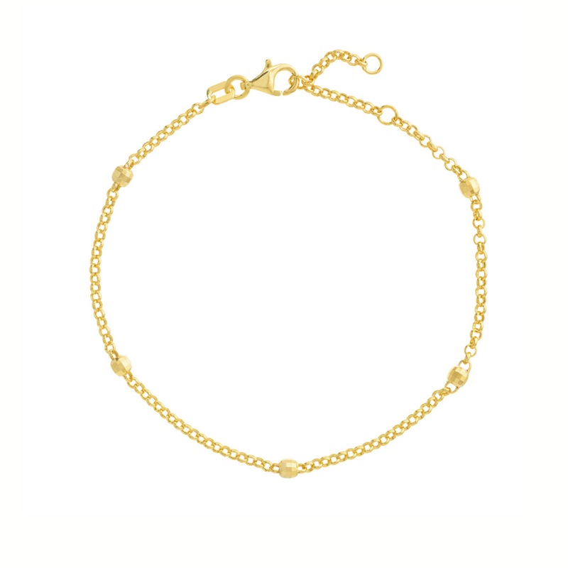 ★rosemont★ 14K Bracelet RS1296 Citrine Double Row 14k YG Yellow Gold Link Tennis Bracelet