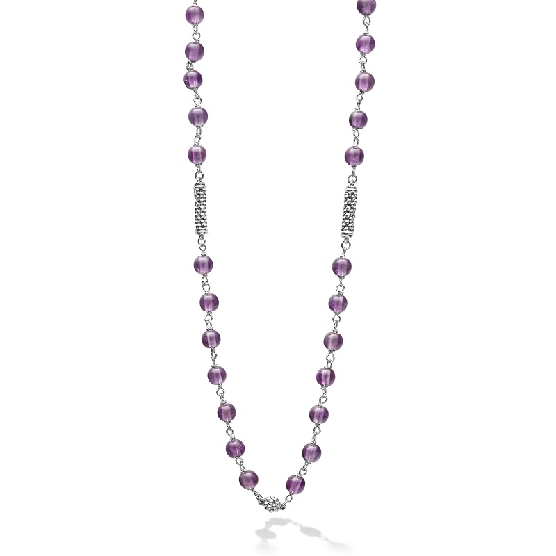 Lagos Caviar Icon Amethyst Beaded Necklace - 04-81205-SMAML